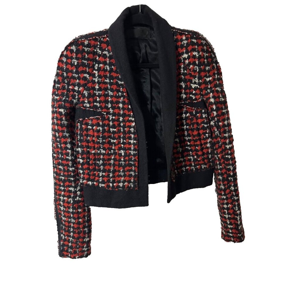 French Designer HAIDER ACKERMANN WOMEN'S TWEED EVENING JACKET SZ 38